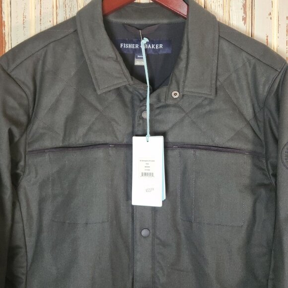 Fisher + Baker Men's Birmingham CPO Jacket Slate Wool Blend Medium - Picture 3 of 13